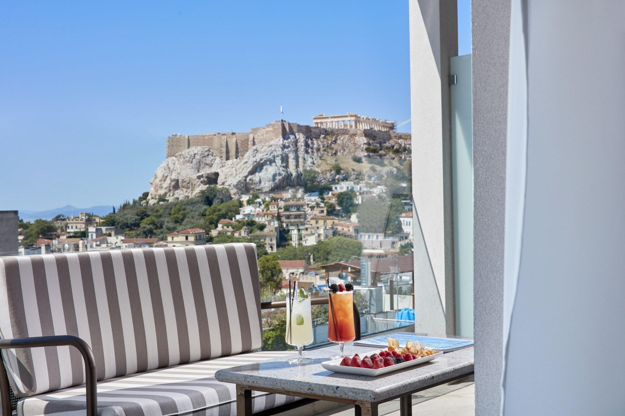 Electra Metropolis Hotel Athena Bagian luar foto View of Acropolis from the hotel